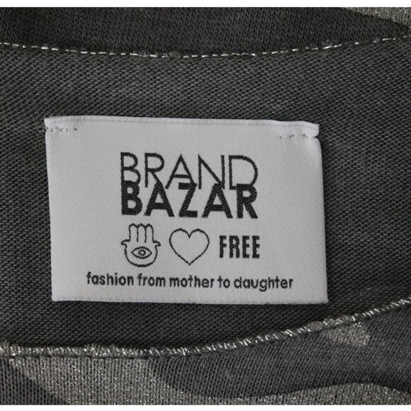 BRAND BAZAR MADE IN ITALY CAMO PRINT METALLIC TOP - Picture 6 of 7